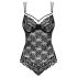 Obsessive 860-TED-1 - super sexy čipkované body (čierne) - L/XL