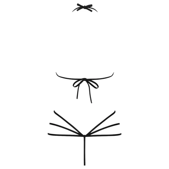 Obsessive - body s ozdobným popruhom - čierne - S/M