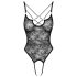 Cottelli - priehľadné, otvorené čipkované body (čierne) - M