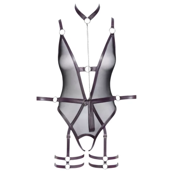 Cottelli Bondage - otvorený body s putami na ruky - čierny