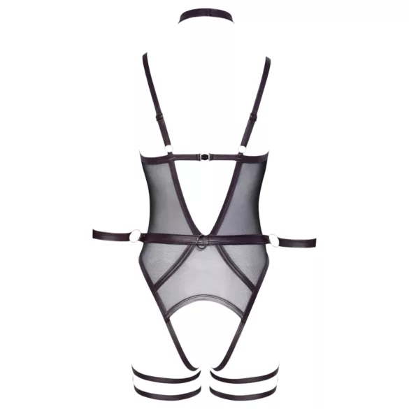 Cottelli Bondage - otvorený body s putami na ruky - čierny - M