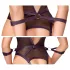 Cottelli Bondage - otvorený body s putami na ruky - čierny - XL