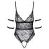 Cottelli Bondage - otvorené čipkované body (čierne) - L