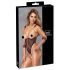 Cottelli Bondage - remienkový otvorený body s reťazou (čierny) - M