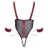 Cottelli Bondage - remienkový otvorený body s reťazou (čierny) - M