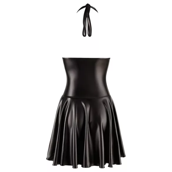 Noir - dámske erotické šaty - priehľadný top, viazanie za krk - čierne - XL