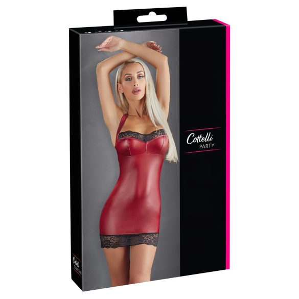 Cottelli - lesklé minišaty (červené) - XL