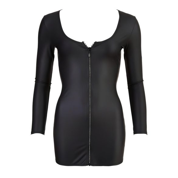 Cottelli - erotické šaty - zips so štrasmi - čierne - L