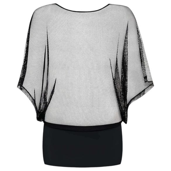 Obsessive - priesvitné mini šaty a tangá - čierna - L/XL