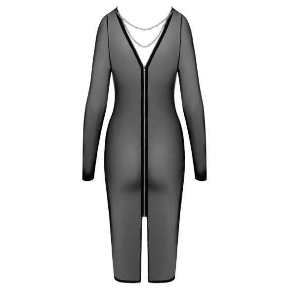 Cottelli Party - krátke priesvitné šaty na zips - čierne