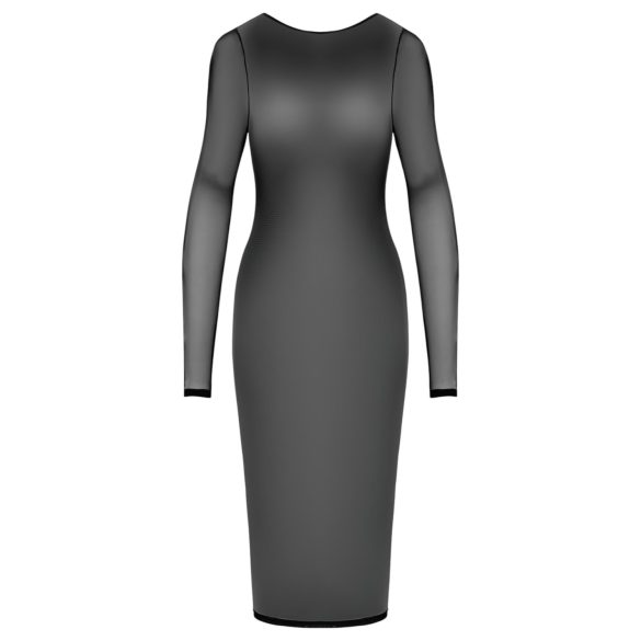 Cottelli Party - krátke priesvitné šaty na zips - čierne - L