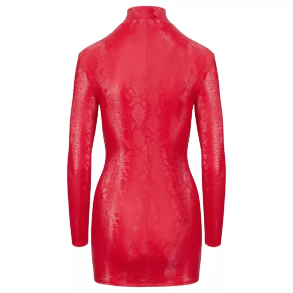 Cottelli - mini šaty - hadí vzor - červené - L