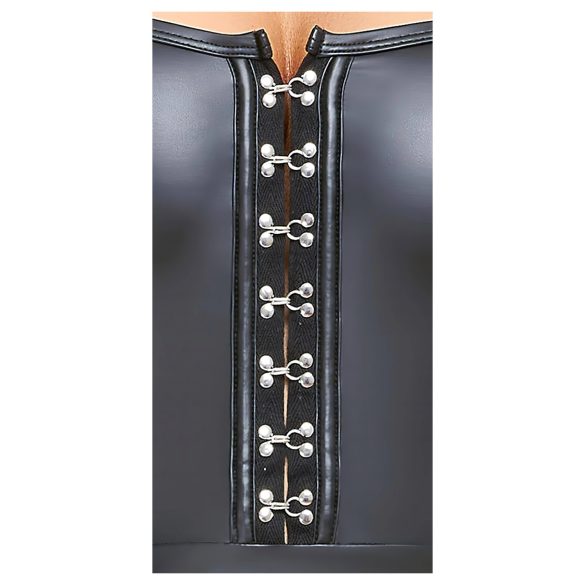 Cottelli - mini šaty s lesklou skladanou sukňou - čierne