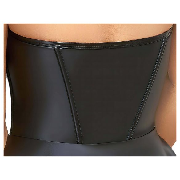 Cottelli - mini šaty s lesklou skladanou sukňou - čierne