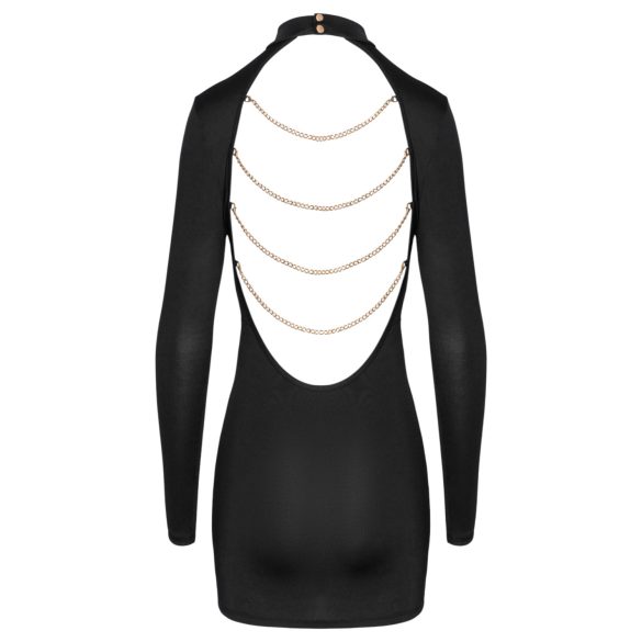 Cottelli - mini šaty s otvoreným chrbtom a reťazou - čierne