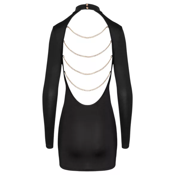 Cottelli - mini šaty s otvoreným chrbtom a reťazou - čierne - M