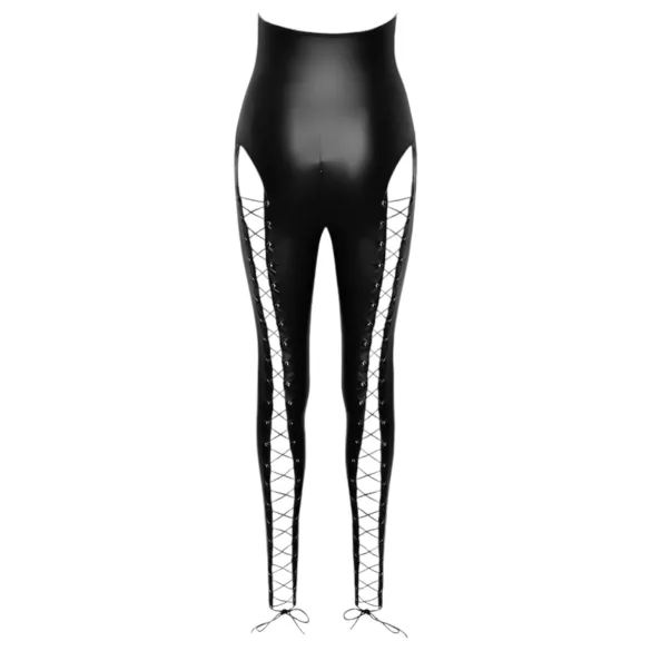 Cottelli Party - čierny halter kombiné s korzetovým šnurovaním - L