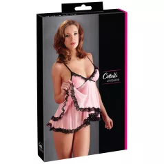   Cottelli - babydoll - čipkovaný, volánikový - čierny - L