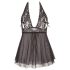 Cottelli Plus Size - čipkovaný voľný babydoll (čierny) - 2XL
