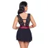 Cottelli Bondage - čipkované babydoll s golierom (čierne)