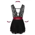 Cottelli Bondage - čipkované babydoll s golierom (čierne) - M