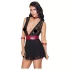 Cottelli Bondage - čipkované babydoll s golierom (čierne) - L