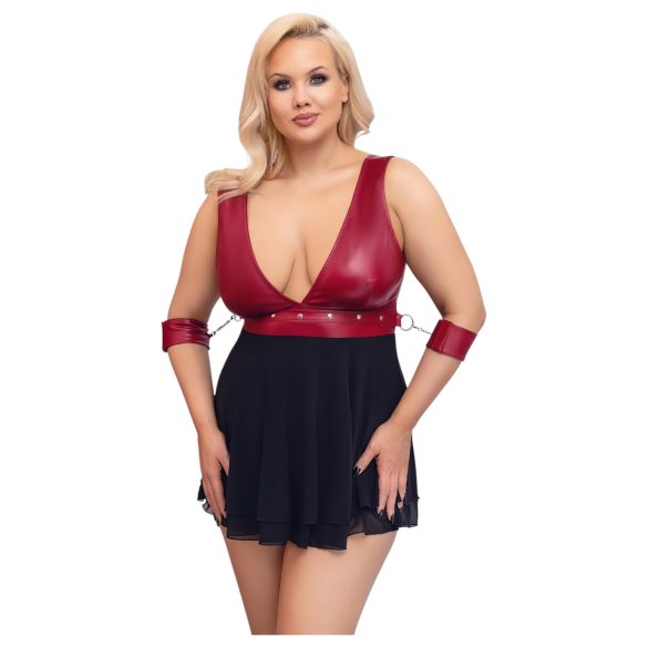 Cottelli Bondage Plus Size - červený babydoll