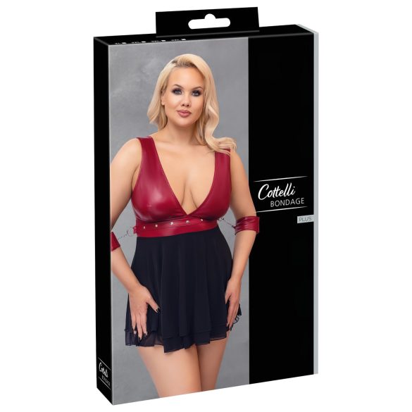 Cottelli Bondage Plus Size - červený babydoll - 3XL
