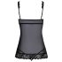 Bozkávateľný otvorený babydoll (čierny) - L/XL
