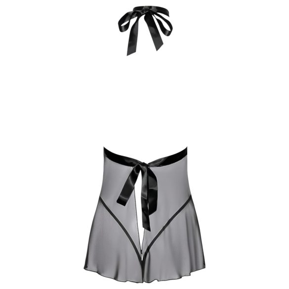 Kissable - babydoll s golierom - čipka - čierna