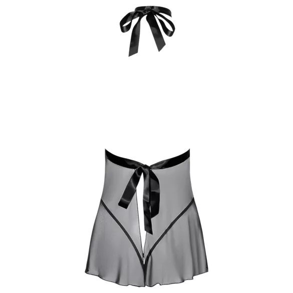 Kissable - babydoll s golierom - čipka - čierna