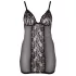 Cottelli Plus Size - erotická sieťovaná košieľka - čipka čierna - 3XL