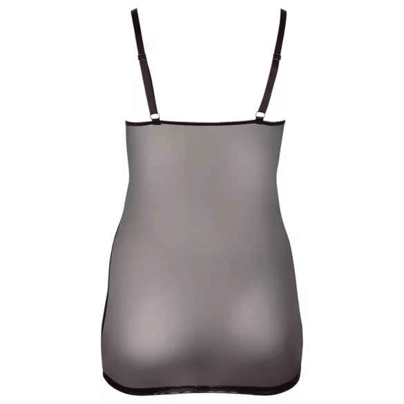 Cottelli Plus Size - erotická sieťovaná košieľka - čipka čierna - 3XL