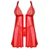 Obsessive Elianes - čipkovaný babydoll set (červený)