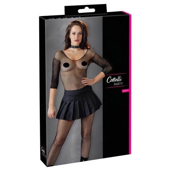 Cottelli - Skladná minisukňa (čierna) - XL