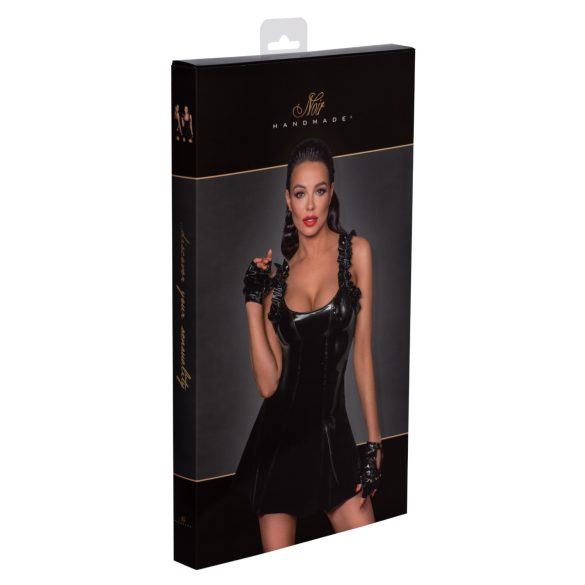 Noir - volánikové mini šaty (čierne)