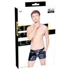   Black Level - pánske latexové šortky s bočnými vreckami - čierne - M