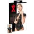 LATEX - dámska košeľa s krátkym rukávom na zips (čierna) - M
