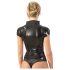 LATEX - dámska košeľa s krátkym rukávom na zips (čierna) - M