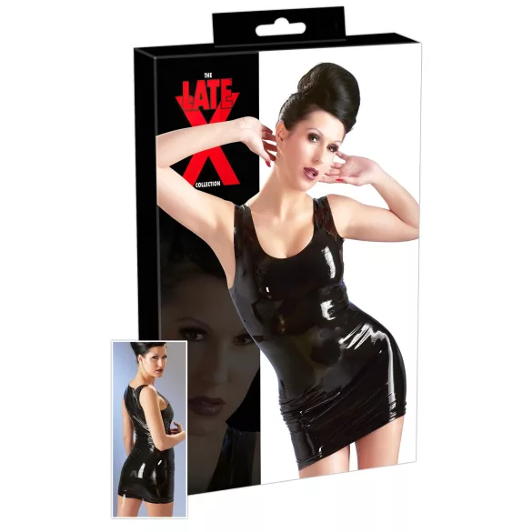 LATEX - mini šaty bez rukávov - čierne - XL