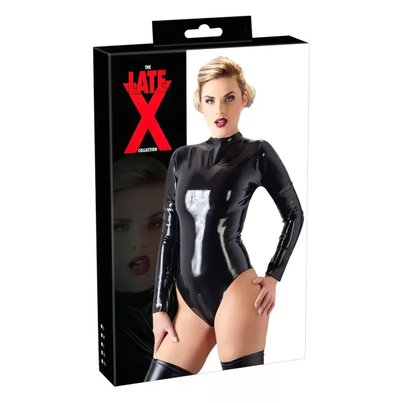 LATEX - dámske body s dlhým rukávom - čierne - M