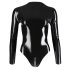 LATEX - dámske body s dlhými rukávmi (čierne) - 2XL