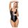 LATEX - celotelový latexový overal so zipsom (čierny)