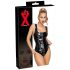 LATEX - celotelový latexový overal so zipsom (čierny)