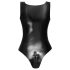 LATEX - celotelový latexový overal so zipsom (čierny)
