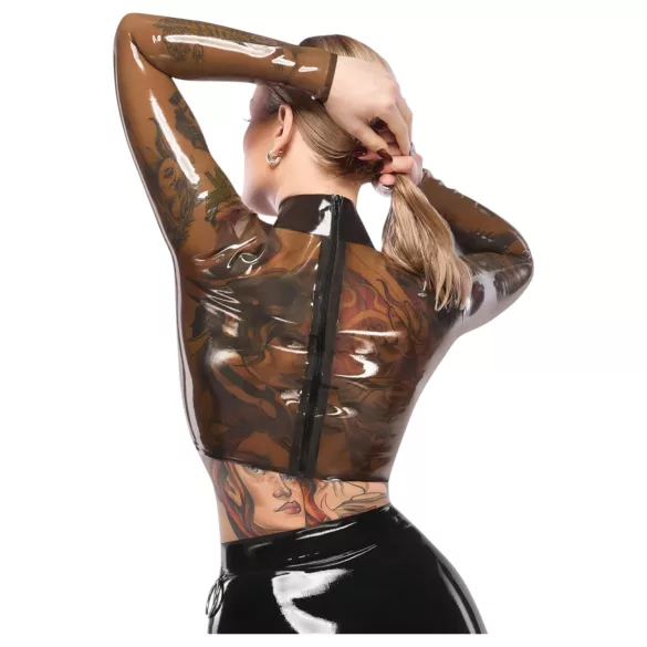 LATEX - latexový top - priehľadný - čierny - M
