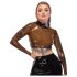LATEX - priesvitný latexový top (priesvitno-čierny) - S-L - 2XL