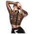LATEX - priesvitný latexový top (priesvitno-čierny) - S-L - 2XL