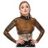 LATEX - priesvitný latexový top (priesvitno-čierny) - S-L - 2XL