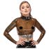 LATEX - priesvitný latexový top (priesvitno-čierny) - 2XL